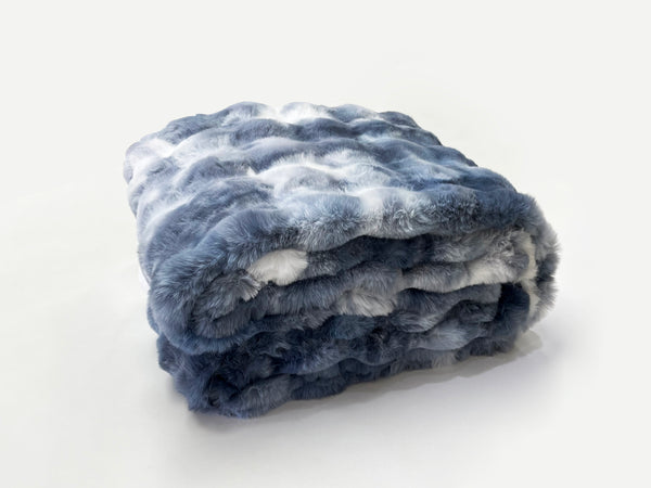 DEEP WATER SAPPHIRE FAUX FUR THROW