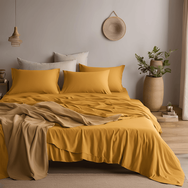 Cotton Bed Sheet Set - Mustard