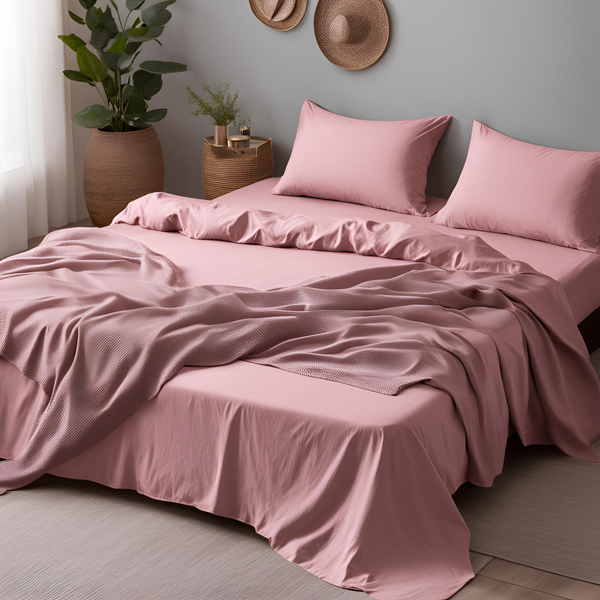 100% Cotton Quilt Cover Set - Pink Rose