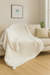 White Striped Faux Fur Throw Blanket