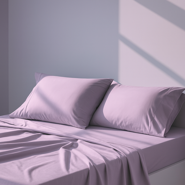 Set of Two 100% Cotton Pillowcase - Grey Lilac