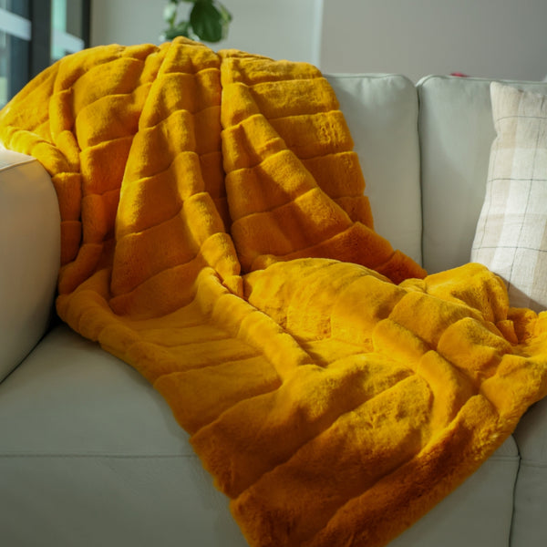 SUNSET GLOW FAUX FUR THROW