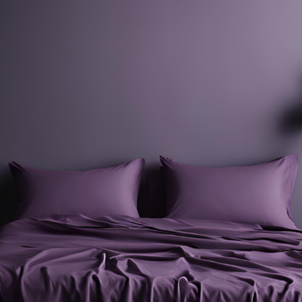 Purple bed sheet set, natural look