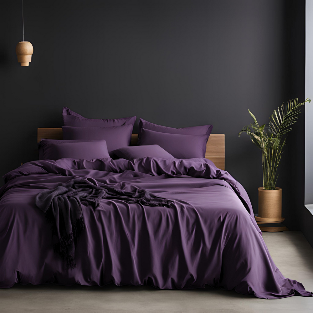 Dark Purple Bedding set, Natural Look