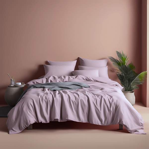 Cotton Bed Sheet Set - Grey Lilac