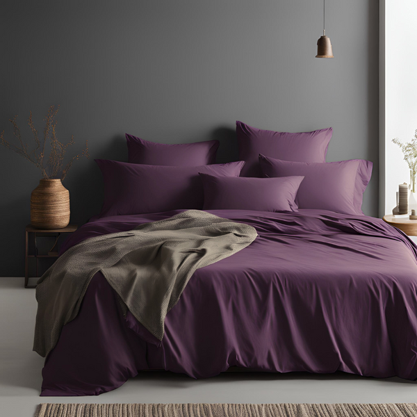 Cotton Bed sheet Set - Purple