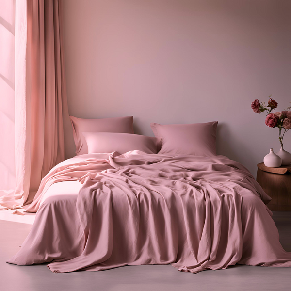 Cotton Bed Sheet Set - Pink Rose