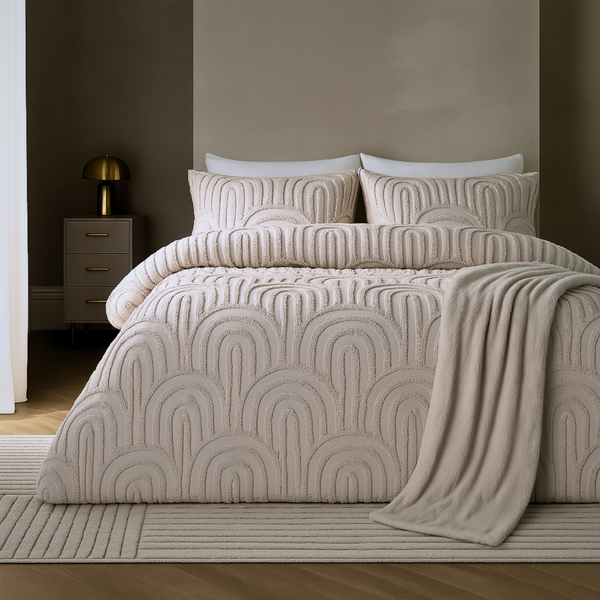 Alluring Elegance Tufted Quilt Cover with Matching Pillowcases