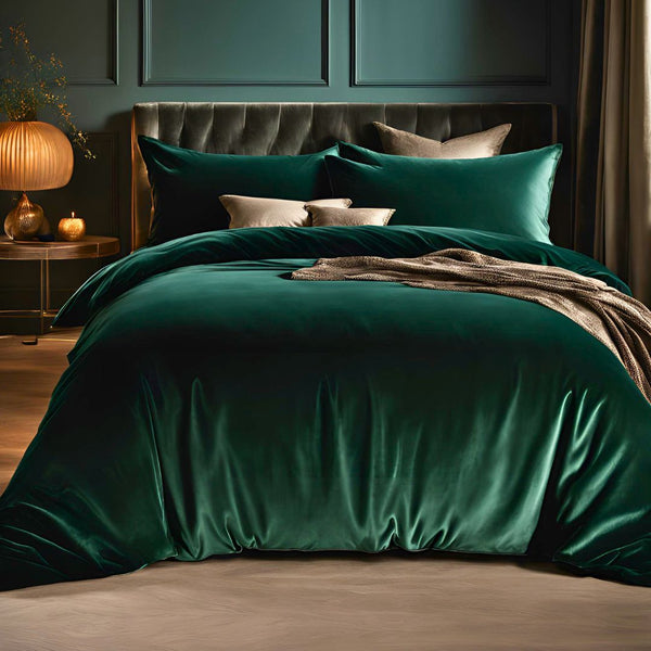 Emerald Green Velvet Quilt Cover Set